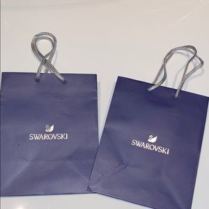 2 authentic Swarovski gift paper bags string strap